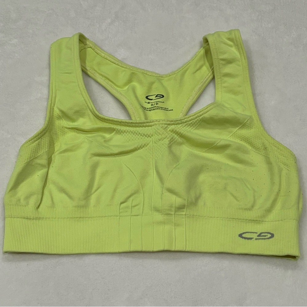 CHAMPION Women’s Activewear Workout Sports Bra - neon yellow, size S